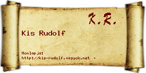 Kis Rudolf névjegykártya